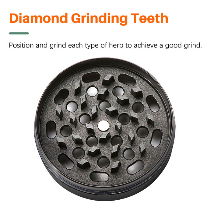 61mm 4-Tier Zinc Alloy Herb & Spice Grinder with Hand Crank Handle - Heavy Duty Manual Shredder with Magnetic Lid & Spatula - Ideal for Kitchen & Personal Use