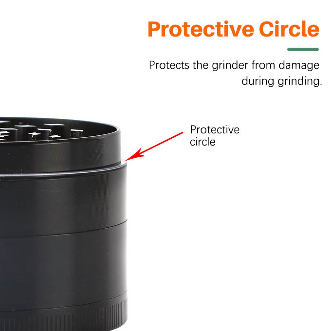 61mm 4-Tier Zinc Alloy Herb & Spice Grinder with Hand Crank Handle - Heavy Duty Manual Shredder with Magnetic Lid & Spatula - Ideal for Kitchen & Personal Use