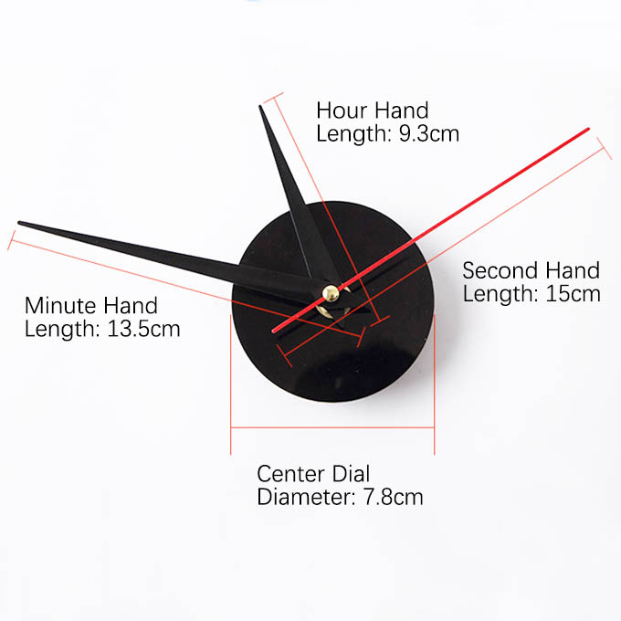 DIY 3D Mirror Wall Clock - Modern Large Wall Stickers - No Punching Required - Ideal Home Decor for Living Room, Bedroom & Office (Black)