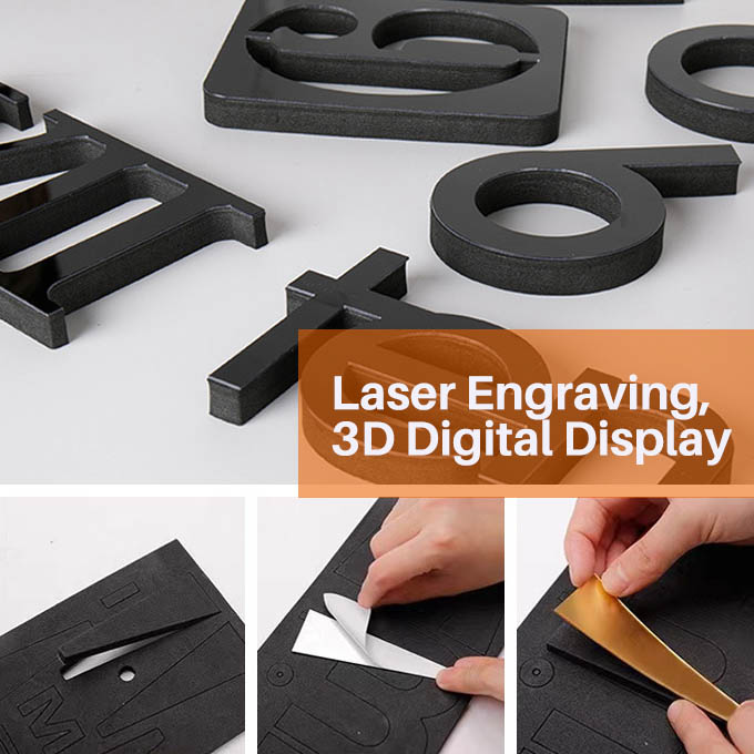 DIY 3D Mirror Wall Clock - Modern Large Wall Stickers - No Punching Required - Ideal Home Decor for Living Room, Bedroom & Office (Black)