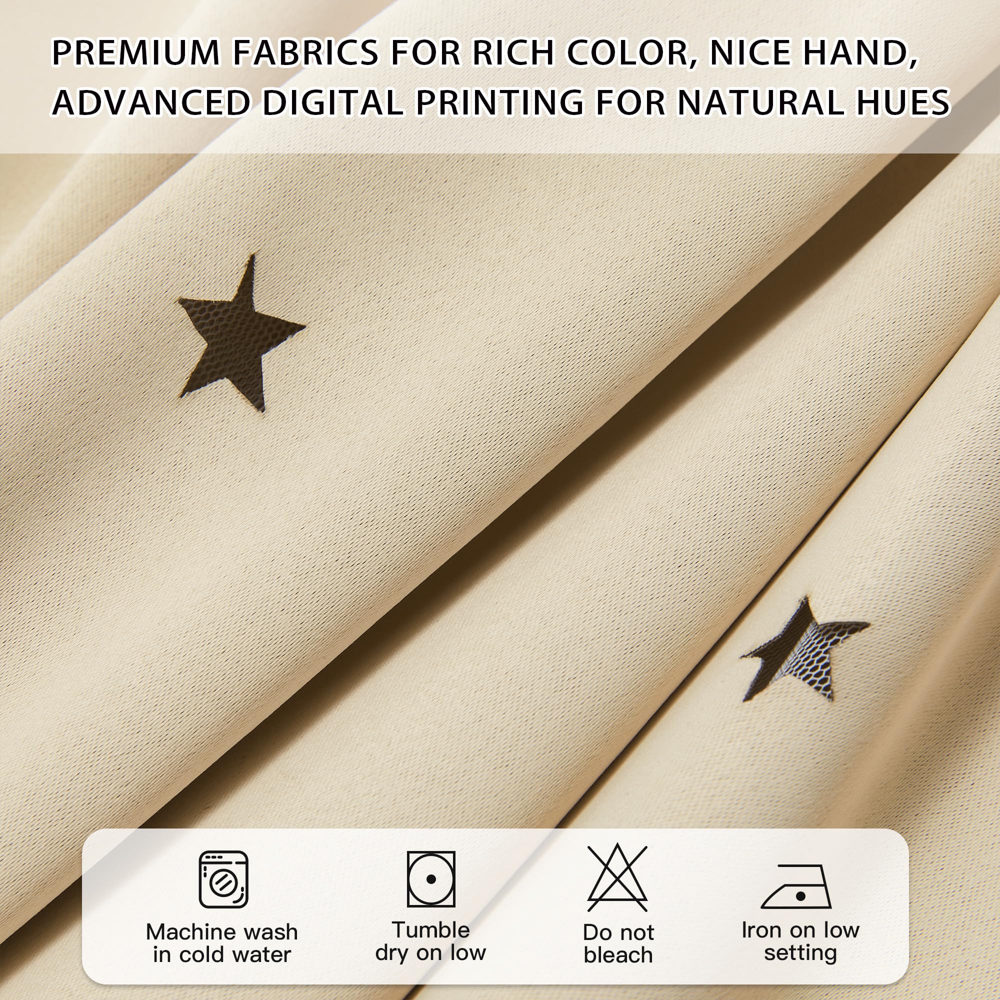 【Buy 1 Get 2 Effects】2pcs/set Star Blackout Curtains with White Sheers - 1.5m x 2.5m Hotel Quality Double Layer - Heat Insulating & Noise Reduction - Ideal for Single Rod & Standard Windows