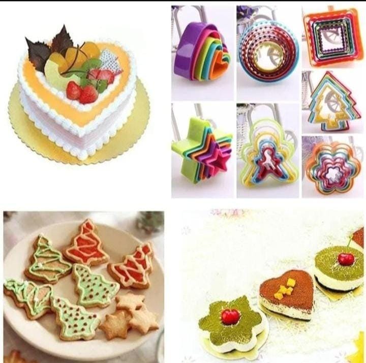 Cookie Cutter & Shaper Plastic/Silicone  ( Sold Per Set) – Single Shape Baking Mold , Non-Stick Flexible Dough Cutter for Cookies, Fondant, Biscuit & Pastry Decorating Tool