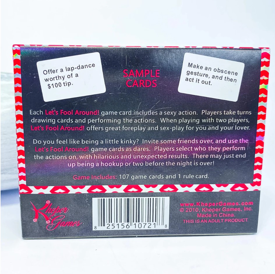 Let’s Fool Around Romantic Adult Card Game Couples Intimacy Dare Deck with Sensual Challenges Foreplay Activities and 107 Action Cards for 2 Players or Groups Ages 18+
