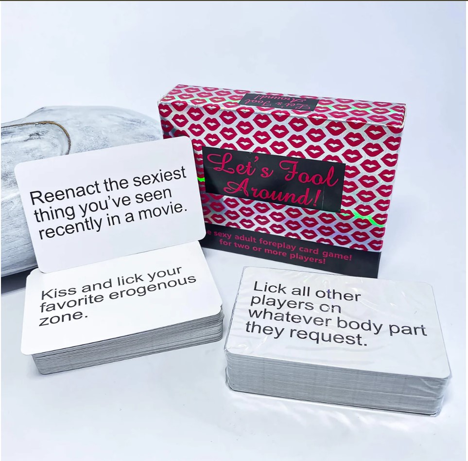 Let’s Fool Around Romantic Adult Card Game Couples Intimacy Dare Deck with Sensual Challenges Foreplay Activities and 107 Action Cards for 2 Players or Groups Ages 18+