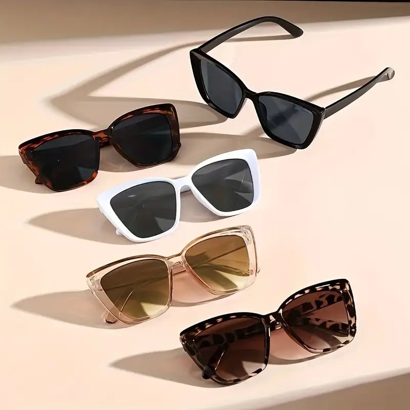 Oversized Cat Eye Sunglasses for Women, Hollow Out Temple, Big Square Frame, Trendy Ins Style, UV400 Protection Fashion Sun Glasses