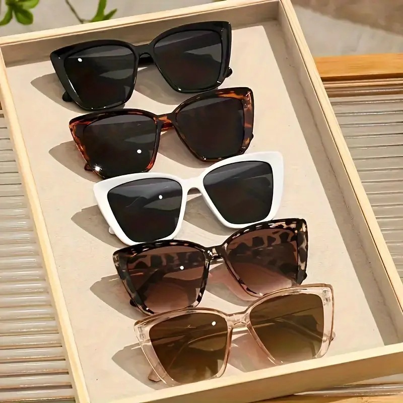 Oversized Cat Eye Sunglasses for Women, Hollow Out Temple, Big Square Frame, Trendy Ins Style, UV400 Protection Fashion Sun Glasses