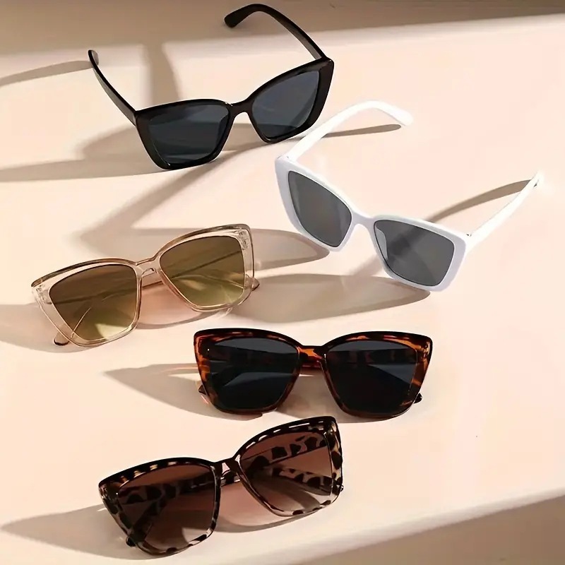 Oversized Cat Eye Sunglasses for Women, Hollow Out Temple, Big Square Frame, Trendy Ins Style, UV400 Protection Fashion Sun Glasses
