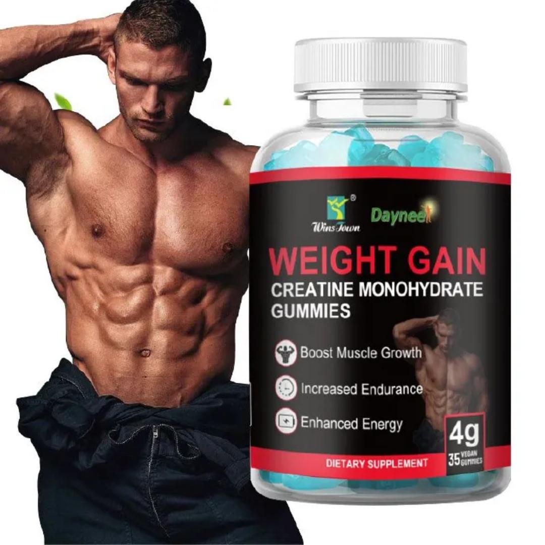 Fast Weight Gain Gummy Muscle Growth Supplement Creatine Monohydrate Gummies for Weight Gain Women Men. Best