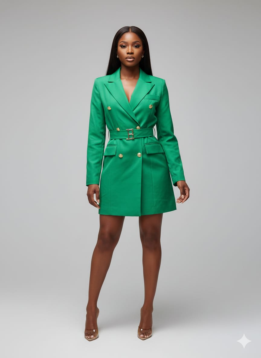 Classic Ladies Executive Elegance Double-Breasted Blazer Dress size M-2XL Color