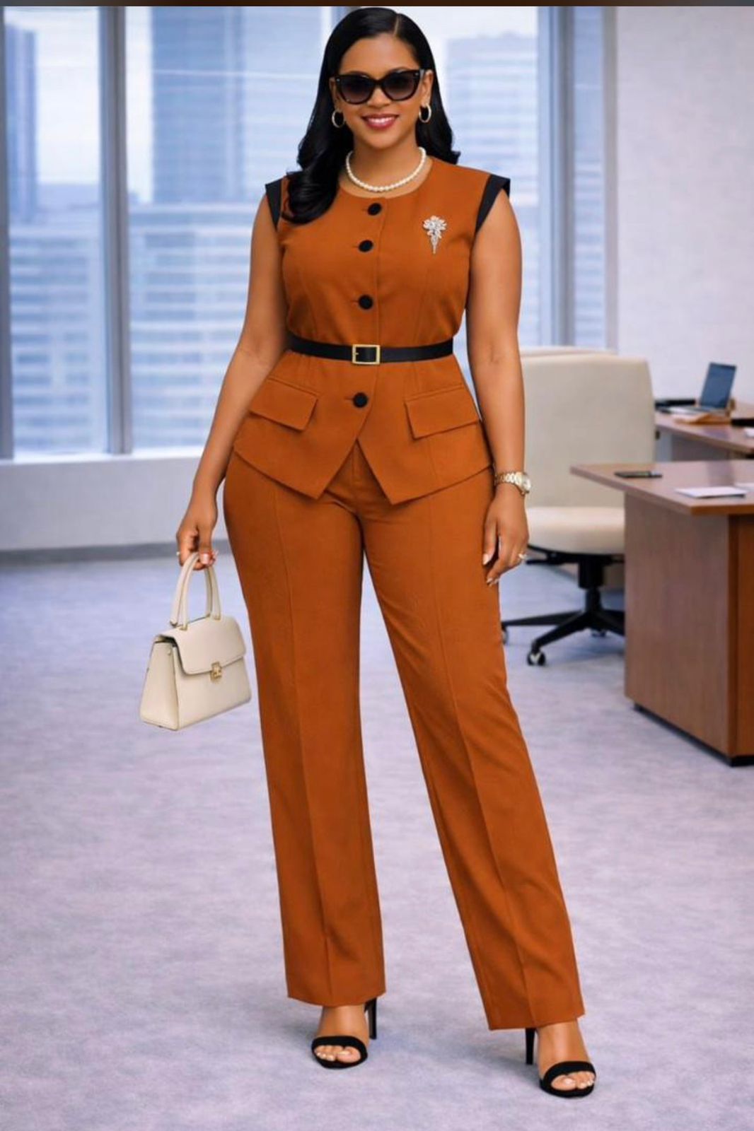 Professional Women's Crimson Authority Luxe Power Suit Size M to XL - bold fusion of confidence and elegance