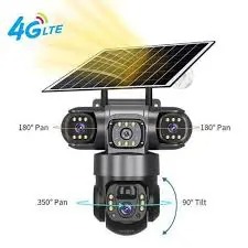 Latest,Fast Sale😶‍🌫️Triple Lens 4G PTZ Solar CCTV Camera with Three Screens* Solar * 4G supports Safaricom, Airtel Simcards. * Two way Audio. * 3 Remote viewing Surveillance * Motion Tracking * V3
