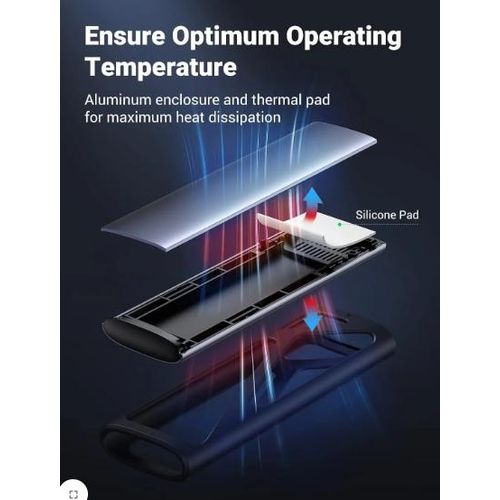 UGREEN CM578 M.2 NVMe/SATA SSD Enclosure – 10Gbps USB-C Reader (2230/2242/2260/2280)