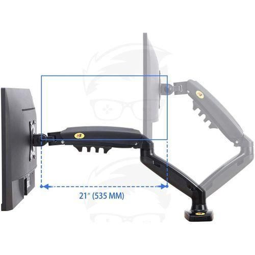 F80 Single Monitor Arm Gas Spring Mount – 17” to 30” Adjustable Desk Monitor Stand (VESA Compatible)
