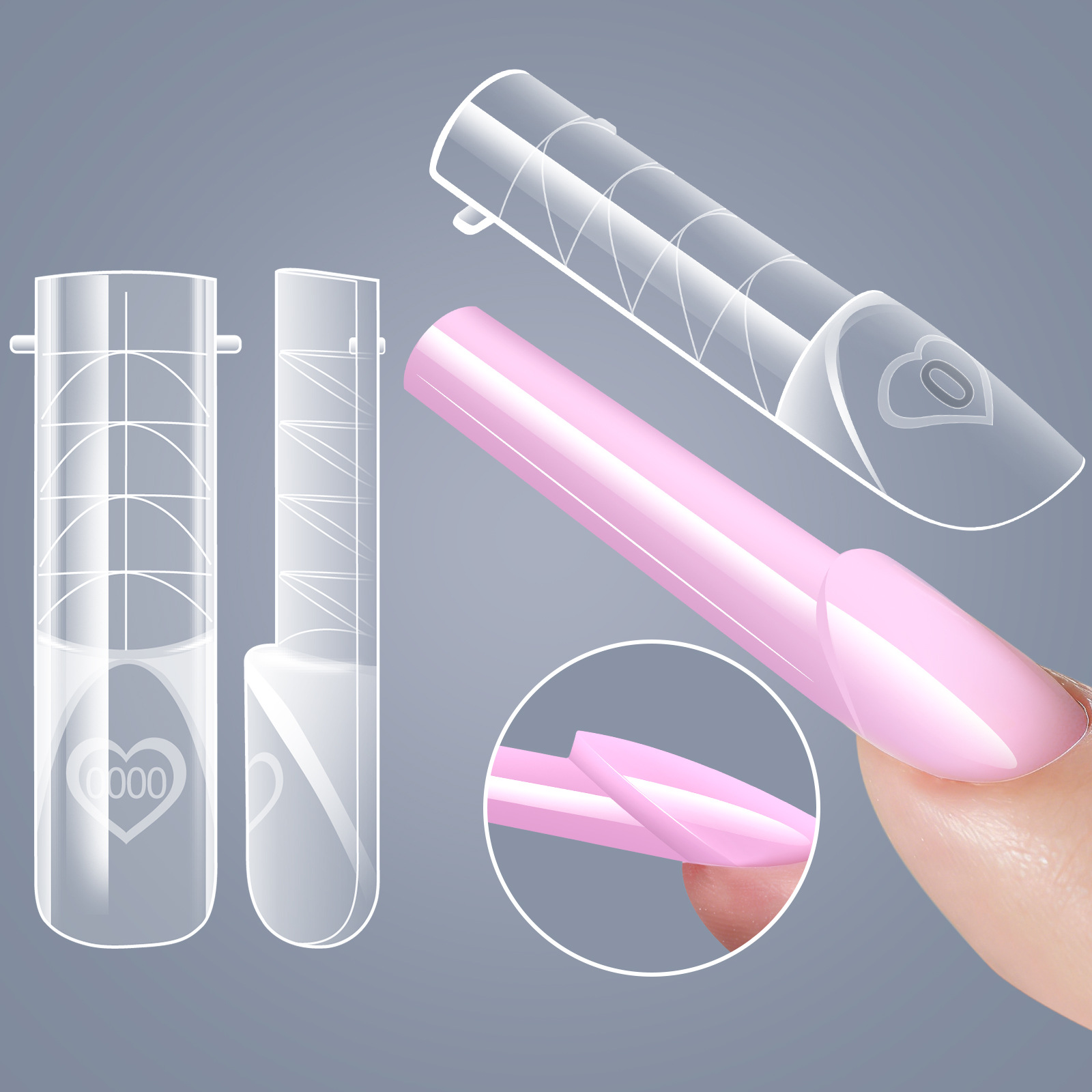 150pcs Reusable Nail Forms Dual French Tip Nail Extension Tools Gel & Acrylic Space French Manicure Building Molds DIY Salon Use E0124
