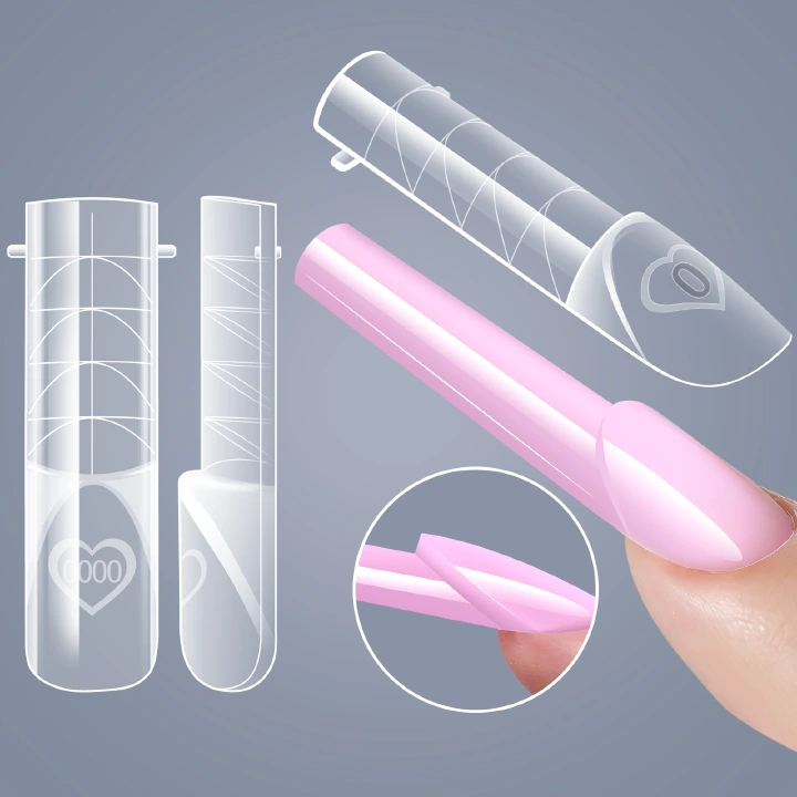 150pcs Reusable Nail Forms Dual French Tip Nail Extension Tools Gel & Acrylic Space French Manicure Building Molds DIY Salon Use E0124
