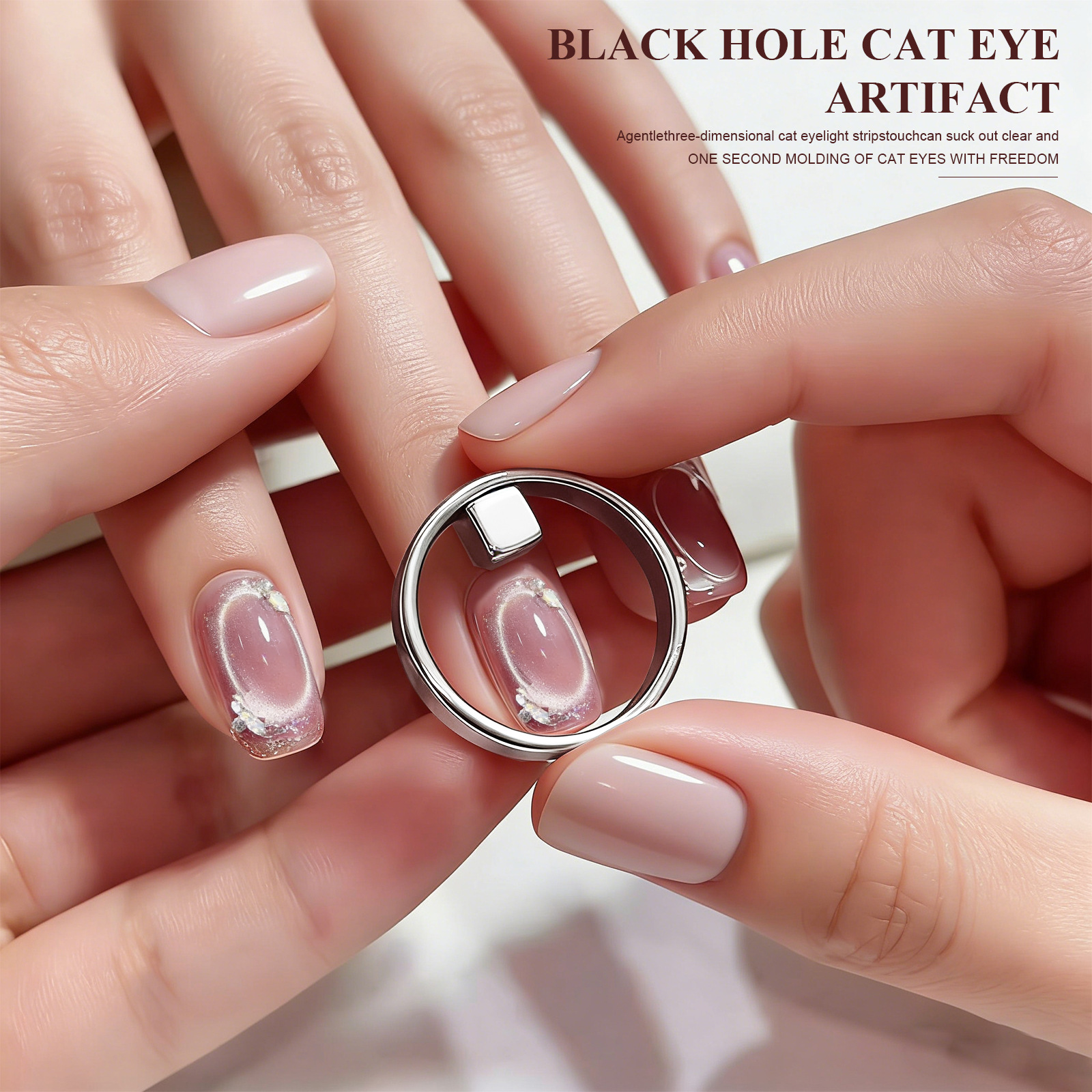 3 in 1 Cat Eye Effect Double 3D Love Heart Nail Magnet Line Moon Snake Pattern French Nail UV Attraction Magnetic Stick Manicure E0149