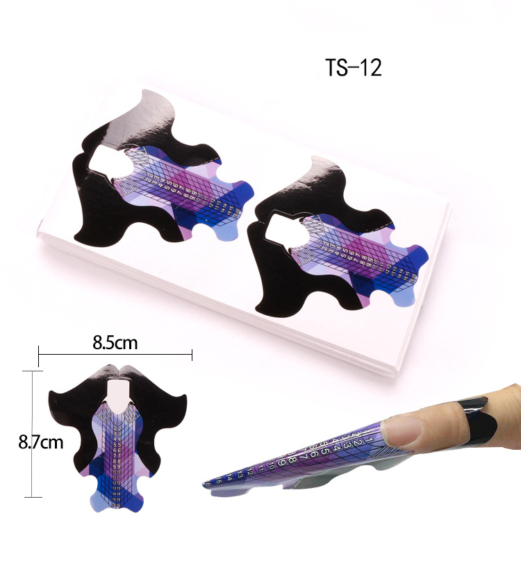 100 Pcs Professional Nail Forms Acrylic UV Gel Polish Nail Extension Stencil Manicure Tools DIY French Manicure Adhesive Sticker E0173