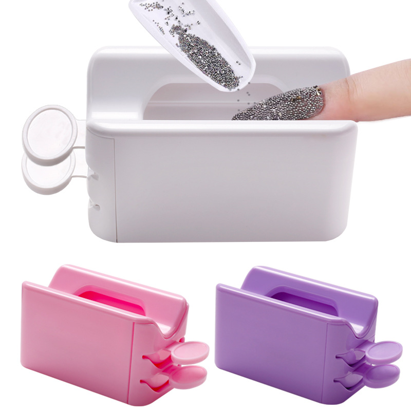 Nail Glitter Powder Recycling Box Dip System Dust Collector Shiny Sequin Rhinestone Container Holder Manicure Storage Case E0127