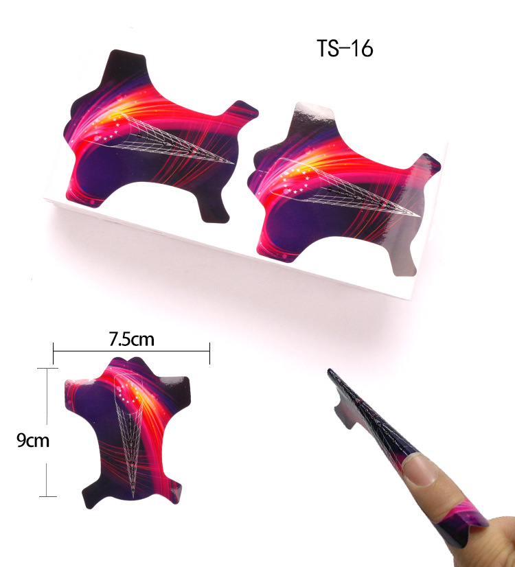 100 Pcs Professional Nail Forms Acrylic UV Gel Polish Nail Extension Stencil Manicure Tools DIY French Manicure Adhesive Sticker E0173
