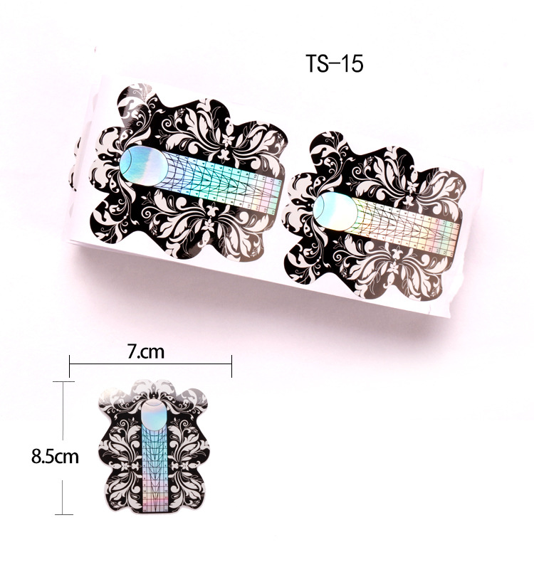 100 Pcs Professional Nail Forms Acrylic UV Gel Polish Nail Extension Stencil Manicure Tools DIY French Manicure Adhesive Sticker E0173