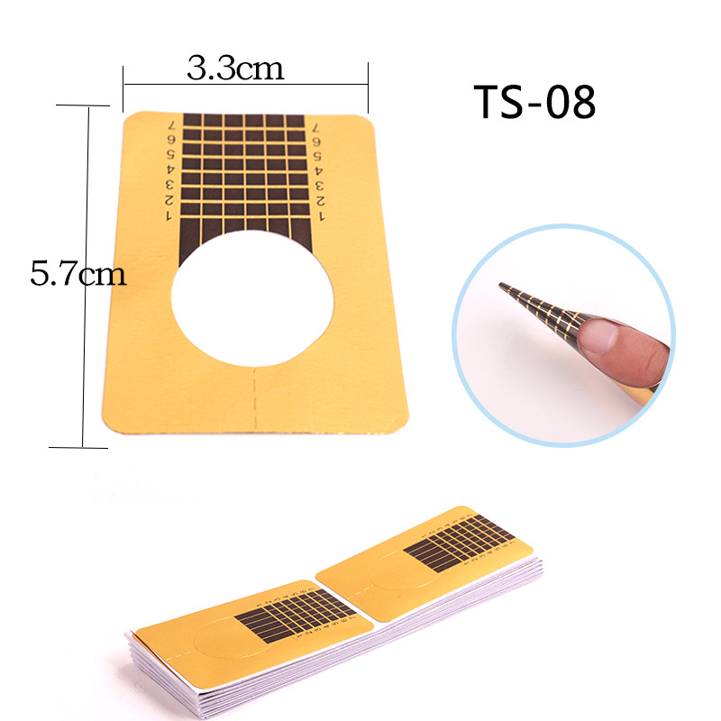 100 Pcs Professional Nail Forms Acrylic UV Gel Polish Nail Extension Stencil Manicure Tools DIY French Manicure Adhesive Sticker E0173