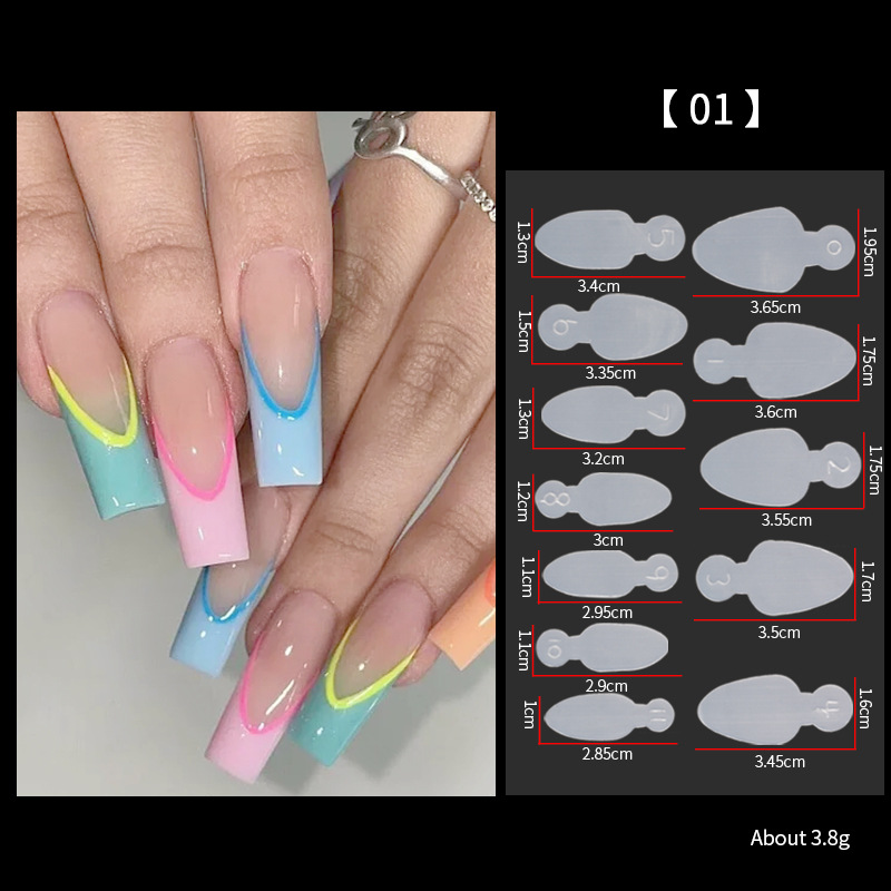 12pcs Dual Nail Forms False Tips For Gel Extension Quick Building French Nails Mold Soft Silicone Pads Manicure Tools E0142A