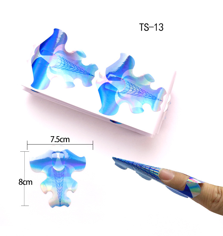 100 Pcs Professional Nail Forms Acrylic UV Gel Polish Nail Extension Stencil Manicure Tools DIY French Manicure Adhesive Sticker E0173