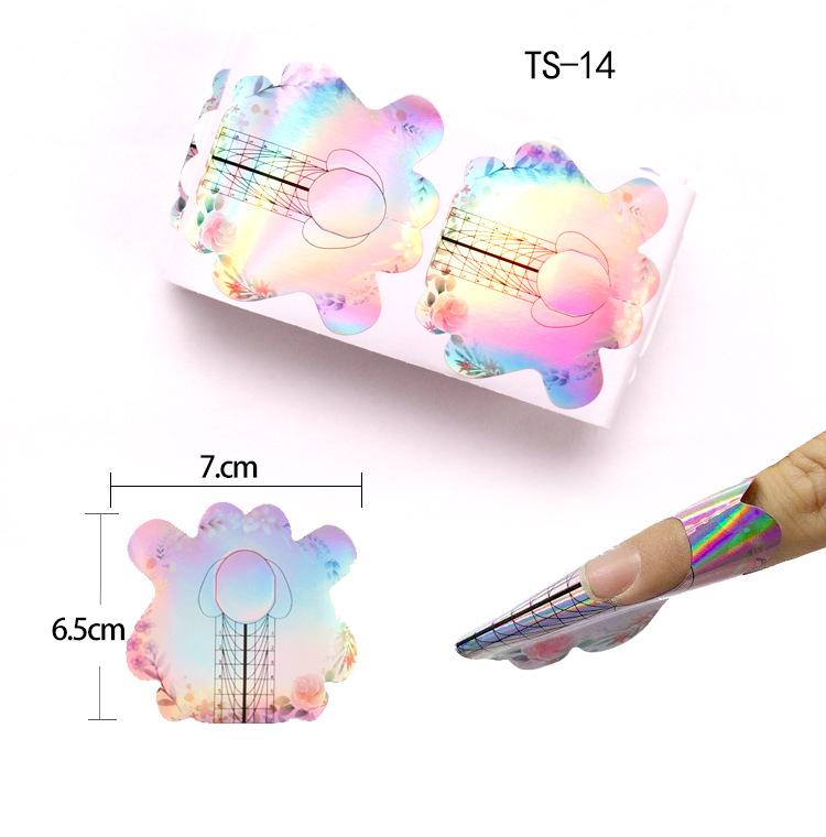 100 Pcs Professional Nail Forms Acrylic UV Gel Polish Nail Extension Stencil Manicure Tools DIY French Manicure Adhesive Sticker E0173