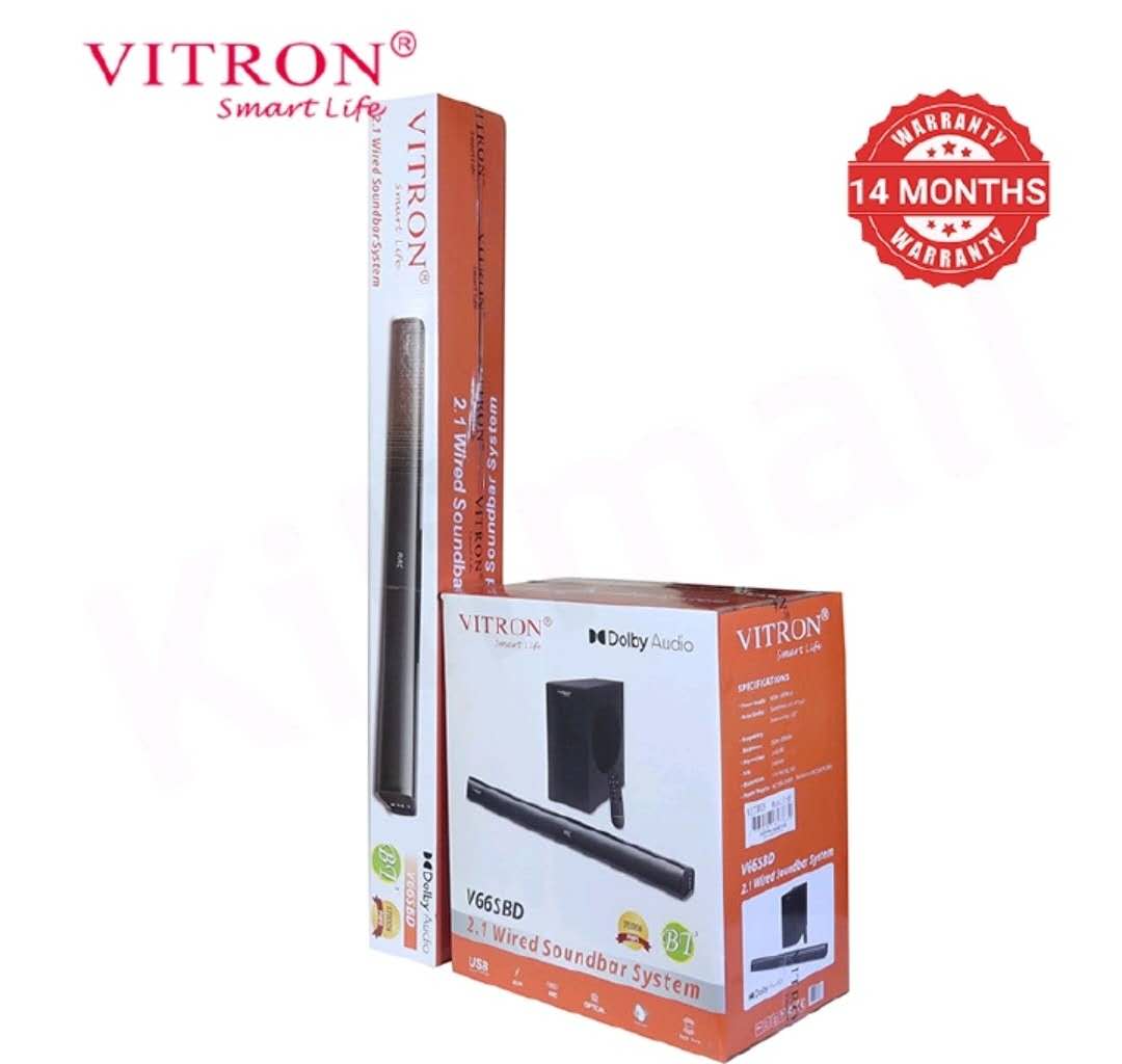 NEW VITRON V66SBD  2.1CH 17000W  PMPO DOLBY WIRED SOUNDBAR SYSTEM WITH USB FM RADIO AUX OPTICAL AND FULLY FUNCTIONAL REMOTE CONTROL