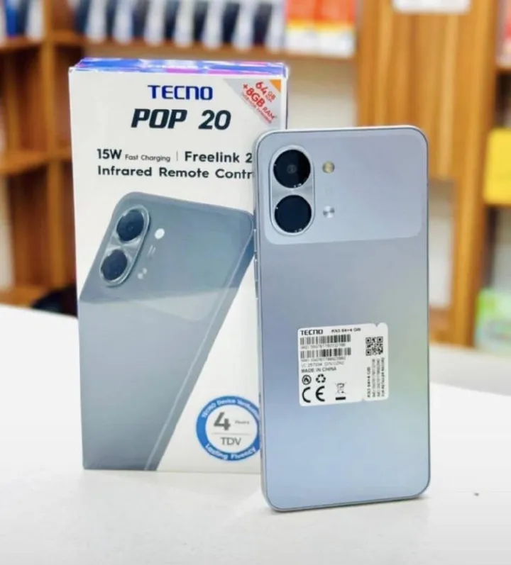 🔥NEW ARRIVAL🔥TECNO POP 20 128/64GB+8(4+4)GB 6.74" IPS LCD 120HZ DISPLAY DUAL SIM 13MP CAMERA 5000MAH BATTERY 15W CHARGING FINGERPRINT UNLOCK IP64 RATED SMART AI SMARTPHONE POP 20 🔥NEW ARRIVAL🔥TECN