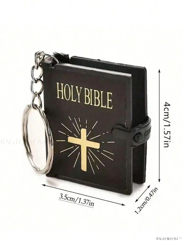 NEW!! MINI-BIBLE KEYCHAIN, (english) unique holy bible (keychain)  available in english. ( black and gold color).