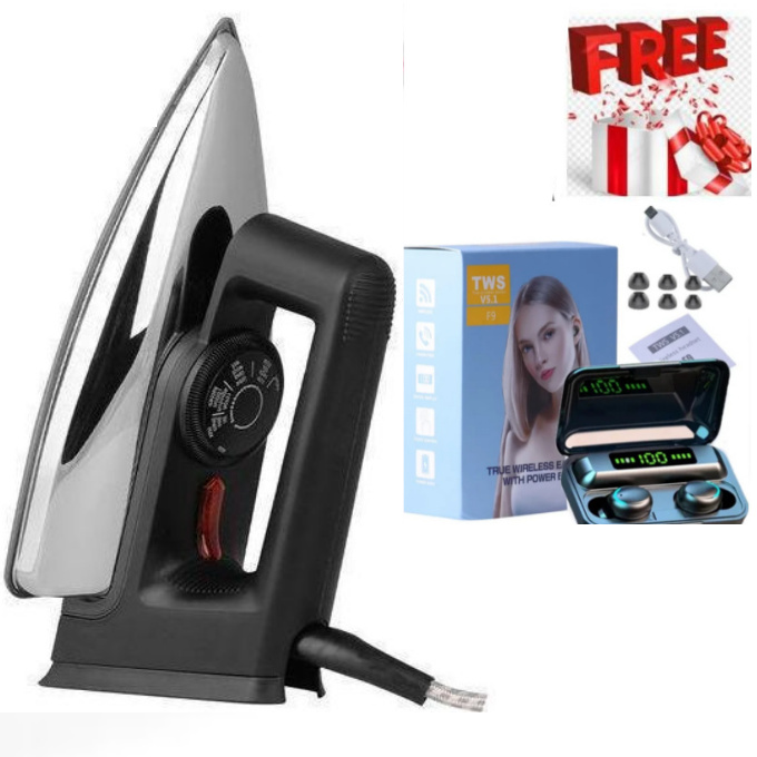BEST PROFESSIONAL IRON BOX-1000W  AILYON Quality HD-198A Electric Dry Iron Box // Ironbox For Official Clothes + BLUETOOTH Wireless Earbuds