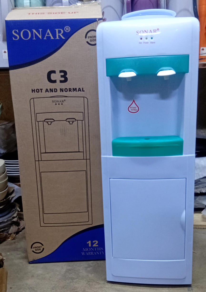Sonar C3 Hot and Normal Water Dispenser Electric Standing Water Dispenser Dual Tap Fast Heating Durable Quality Checked Home Office Use
