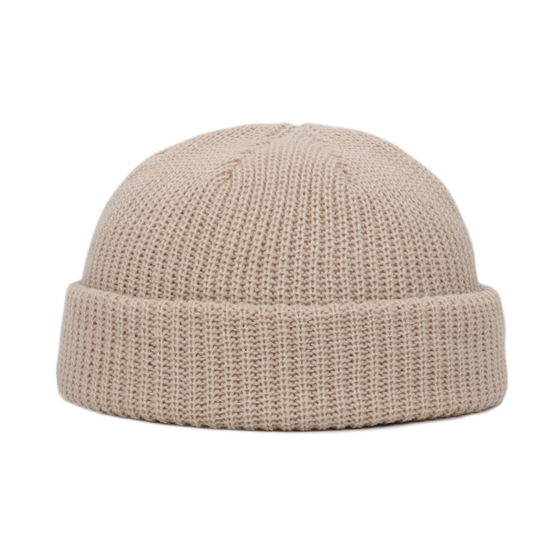 Fashion Hip Hop Beanie Knitted hat Men Skullcap Women winter Warm Brimless Baggy Melon Hats & Caps Autumn and winter short domed knitted wool hat Men's and women's warm pullover cold hat thin melon