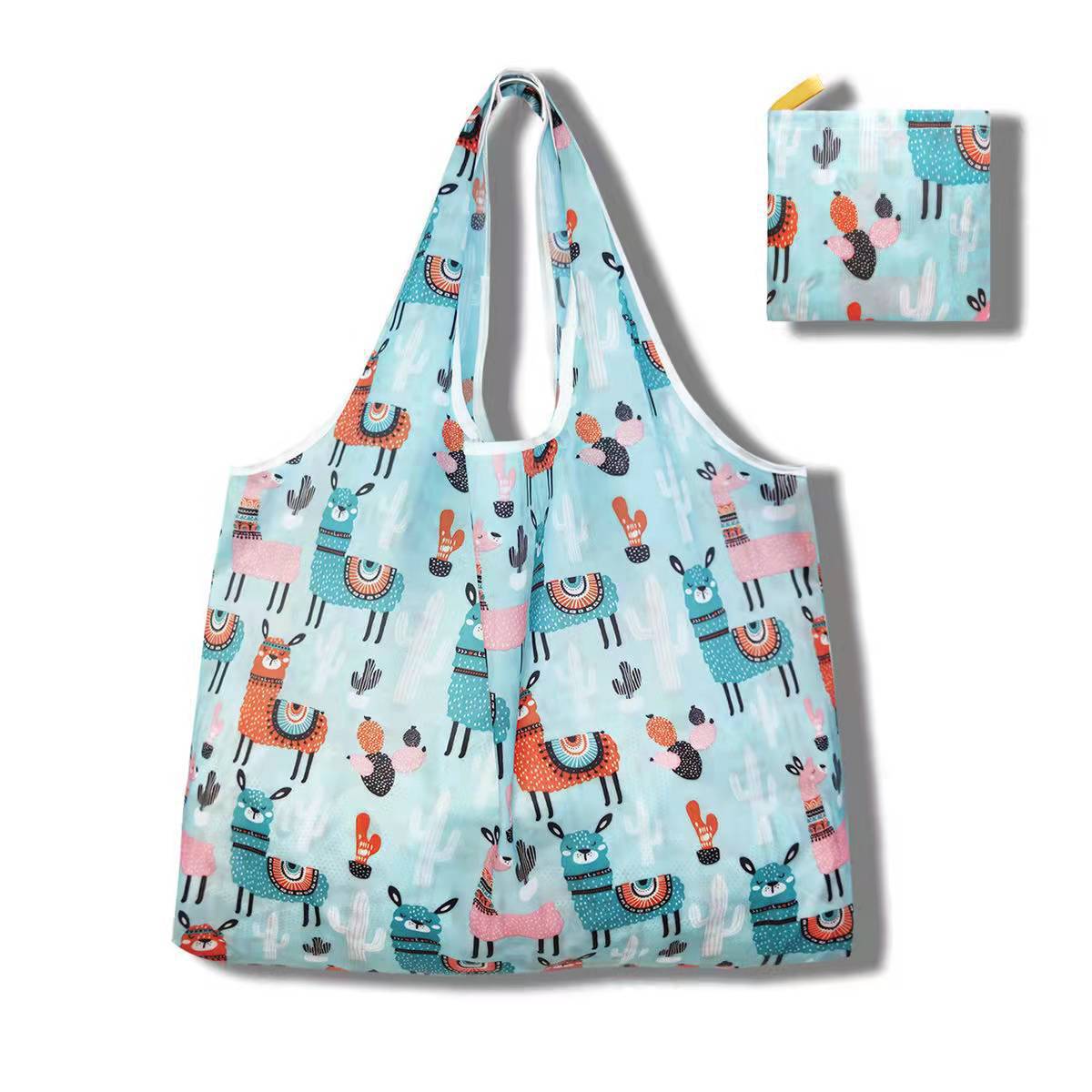 New Large Foldable Shopping Bag, Flower Cloth Square Bag, Portable Shopping Bag, Tote Bag, Folding Eco-Friendly Bag