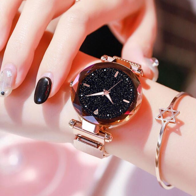 Women Watches Ladies Watch Starry Sky Magnetic Waterproof Female Wristwatch Luminous