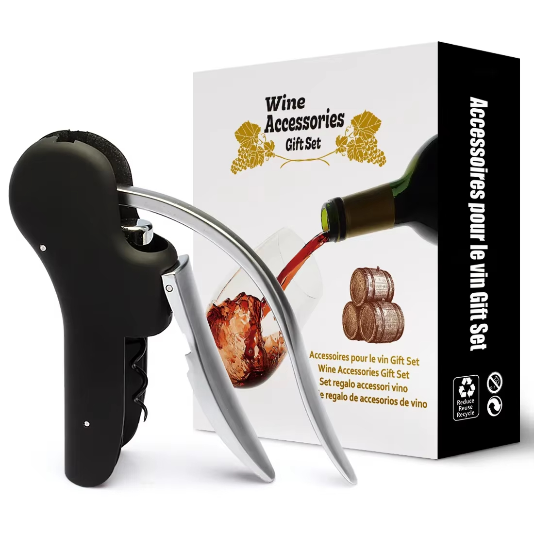 Professional Wine Opener - Easy Corkscrew for Servers, Waiters, Bartenders, and Home Use - Perfect for Summer and Winter Drinks