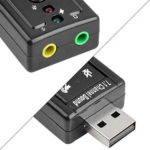 USB Sound Card Adapter 7.1 Channel 3D External Audio Card For Laptop PC Computer & Mac OS USB 2.0 to Jack 3.5mm Headphone Audio Adapter Microphone