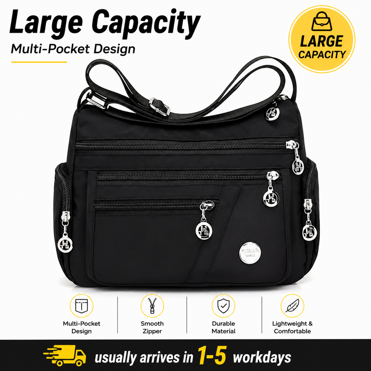 Ladies Shoulder Bag Large Capacity – Stylish Everyday Handbag for Work, Travel & Shopping | Durable & Practical