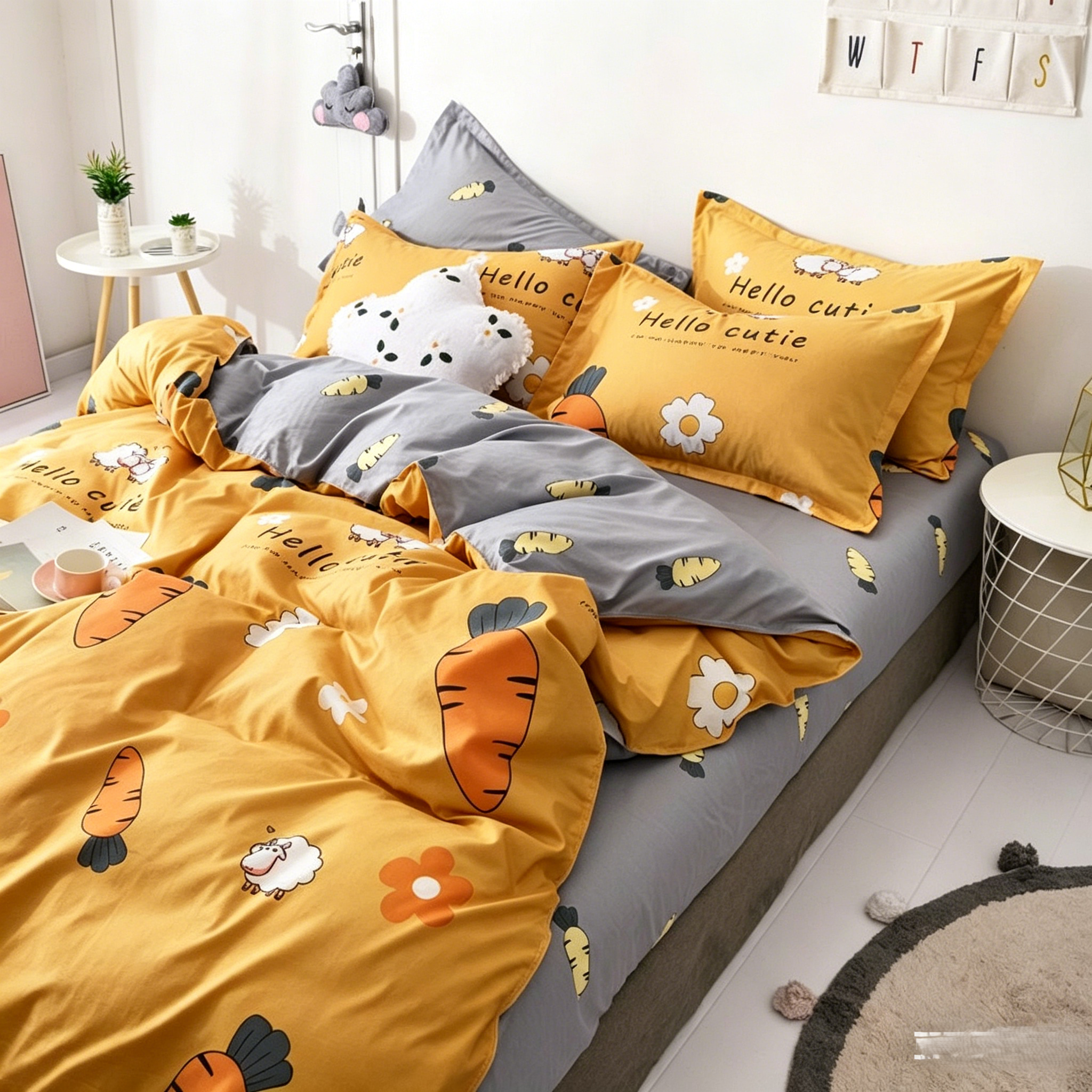 4Pcs of  Bedding Sets Comforter Set Bedding Duvet Covers Set ( 1 Duvet Cover, 2 Pillow cases and 1 Bed-sheet ) Bedding Set(NO Duvet&Pillow)
