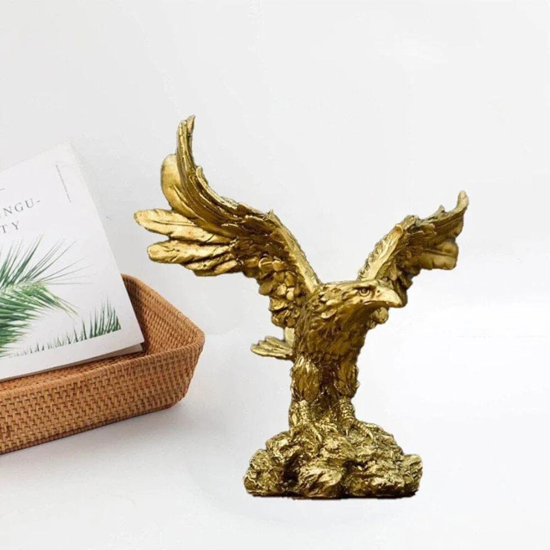 Golden Eagle Resin Ornaments Statue, Golden Eagle Sculpture Modern Home Office Figurine Decor Desktop Decoration