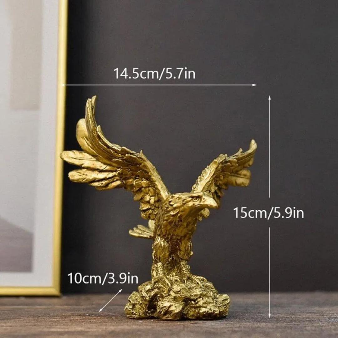 Golden Eagle Resin Ornaments Statue, Golden Eagle Sculpture Modern Home Office Figurine Decor Desktop Decoration