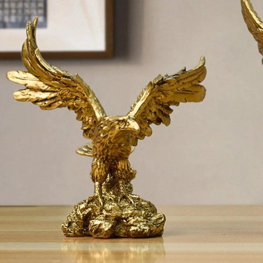 Golden Eagle Resin Ornaments Statue, Golden Eagle Sculpture Modern Home Office Figurine Decor Desktop Decoration