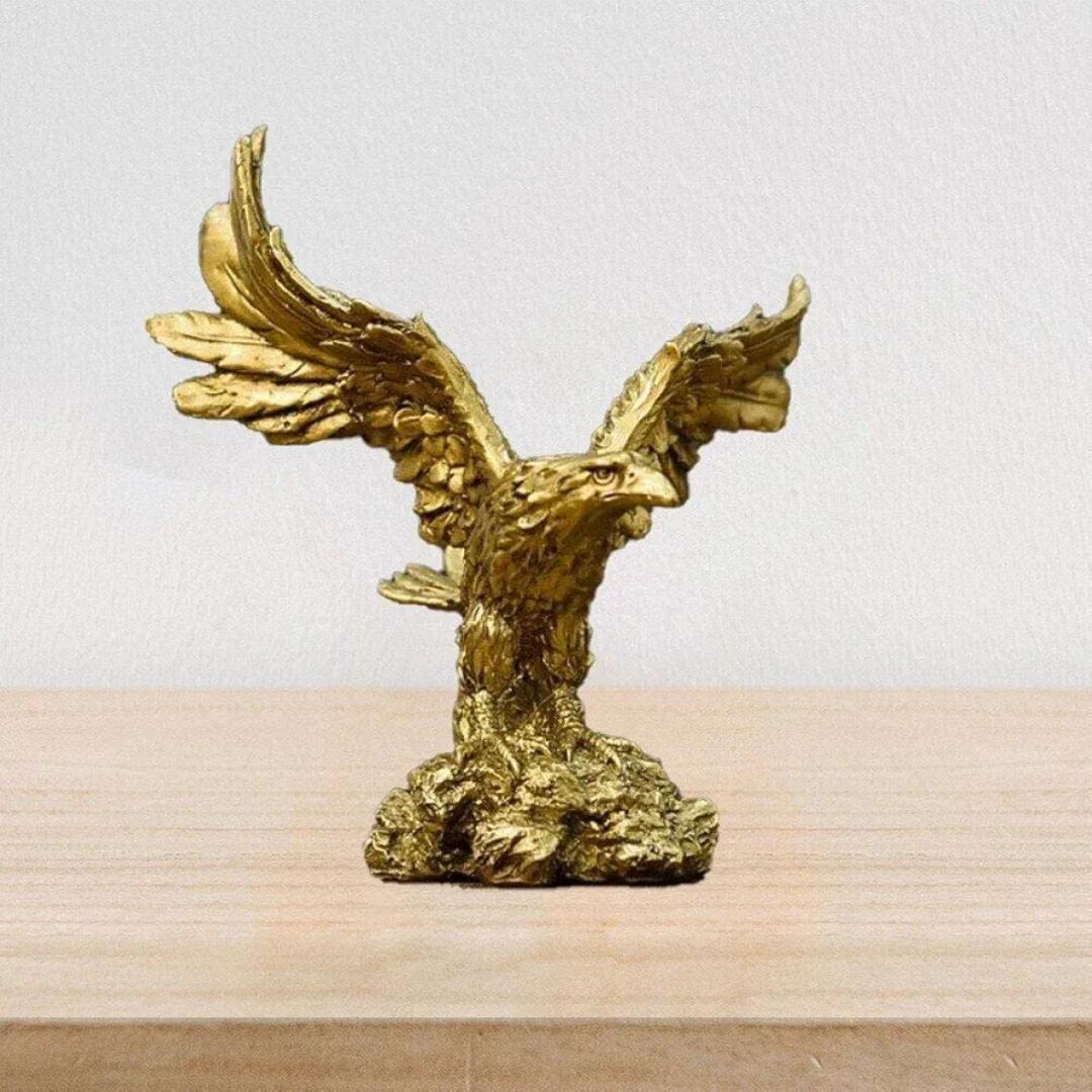 Golden Eagle Resin Ornaments Statue, Golden Eagle Sculpture Modern Home Office Figurine Decor Desktop Decoration