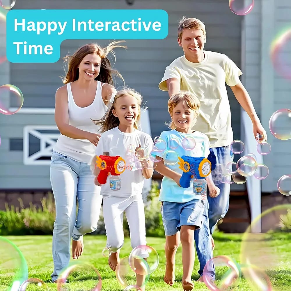 Automatic Bubble Gun Machine for Kids – LED Light Bubble Blower Toy with Bubble Liquid, Handheld Electric Bubble Gun, Fun Outdoor & Birthday Gift Toy for Boys and Girls