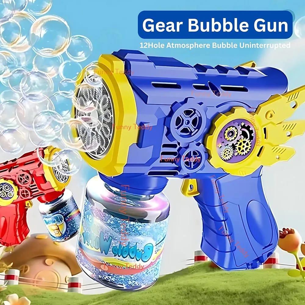 Automatic Bubble Gun Machine for Kids – LED Light Bubble Blower Toy with Bubble Liquid, Handheld Electric Bubble Gun, Fun Outdoor & Birthday Gift Toy for Boys and Girls