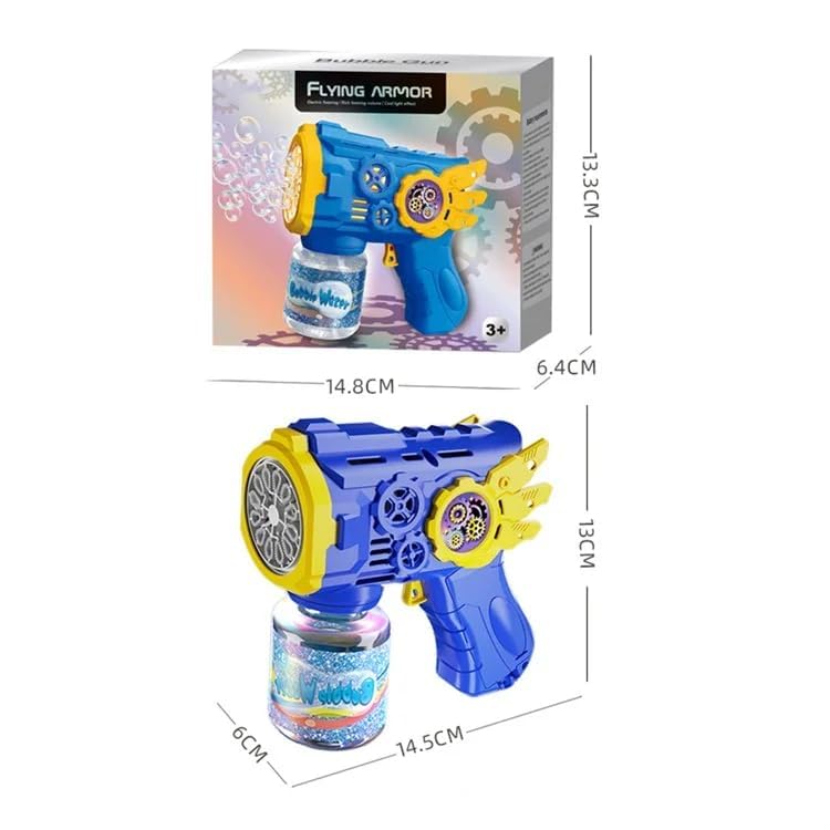 Automatic Bubble Gun Machine for Kids – LED Light Bubble Blower Toy with Bubble Liquid, Handheld Electric Bubble Gun, Fun Outdoor & Birthday Gift Toy for Boys and Girls