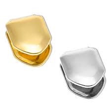 New Trending Limited Time Offer Sale Just for Fun Fix Simple Copper Tooth Caps Hiphop Teeth Grillz Silver + Gold