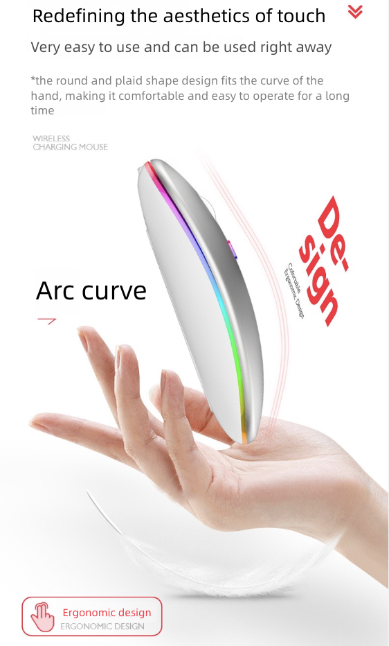 Rechargeable Mouse Wireless Mouse Bluetooth Wireless Charging Ultra-Thin Silent Dual-Mode Bluetooth Mouse for Computer Laptop Business Office Use