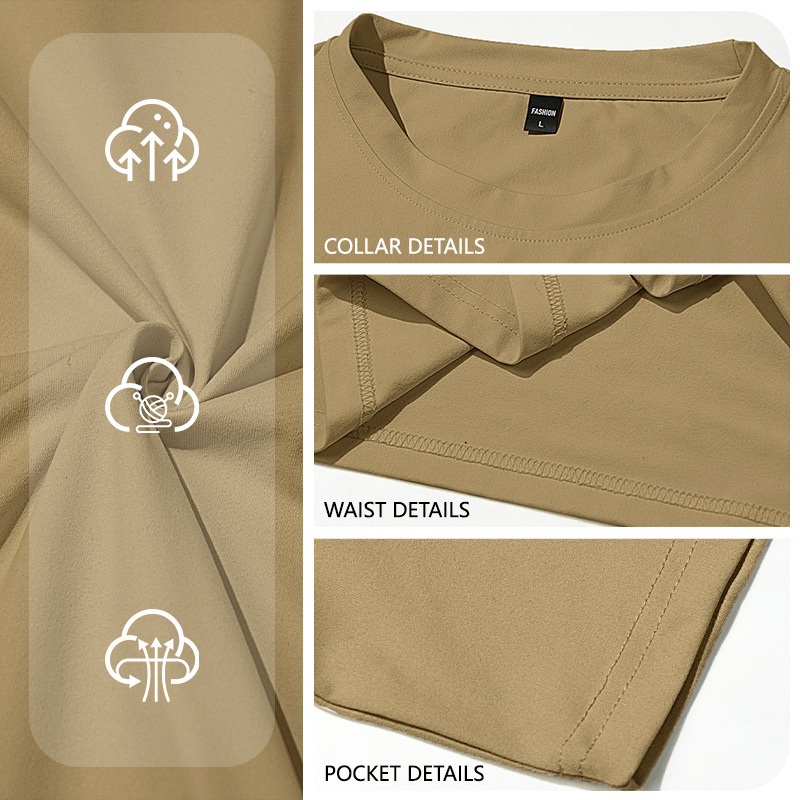 T-Shirt Man Summer Men's Simple Pure Color Fashion Casual Sports Short-Sleeved T-Shirt